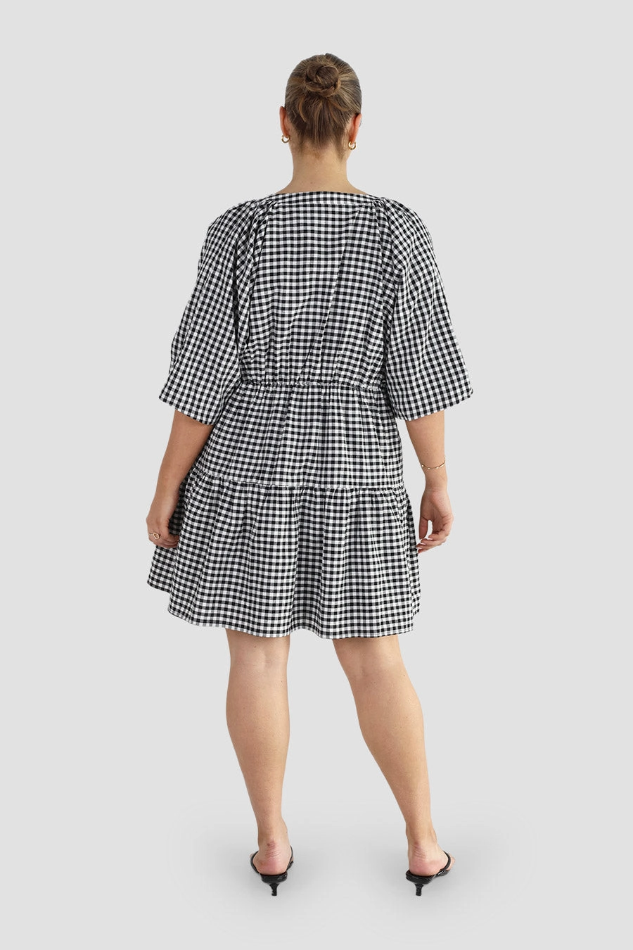 Perfect Comfort Wear SALORA DRESS B&W GINGHAM