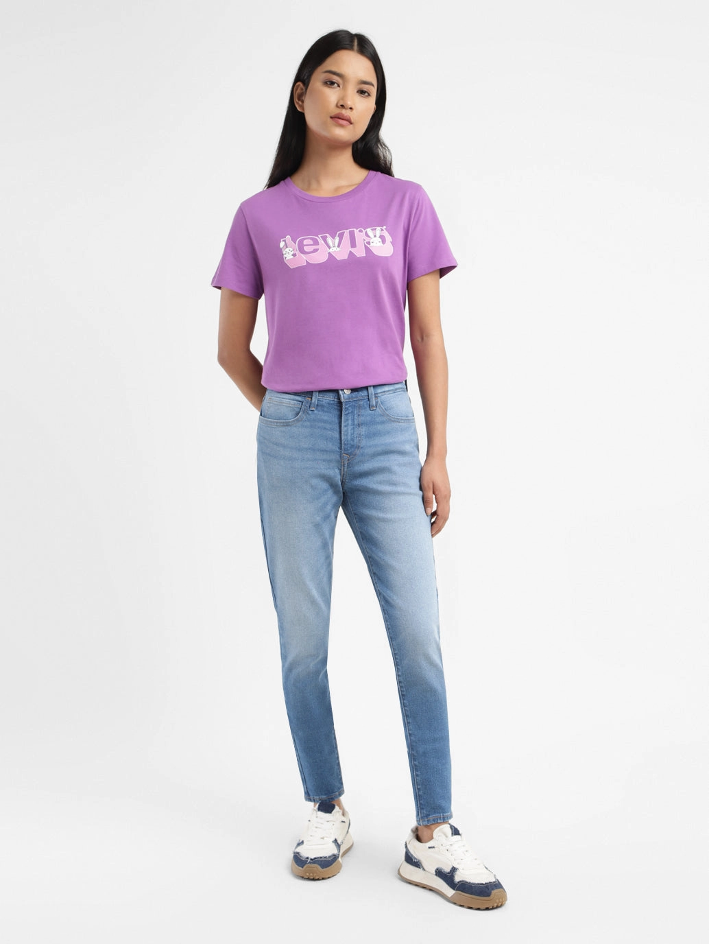 Women's 710 Blue Skinny Fit Mid Rise Jeans Fashion Uniform