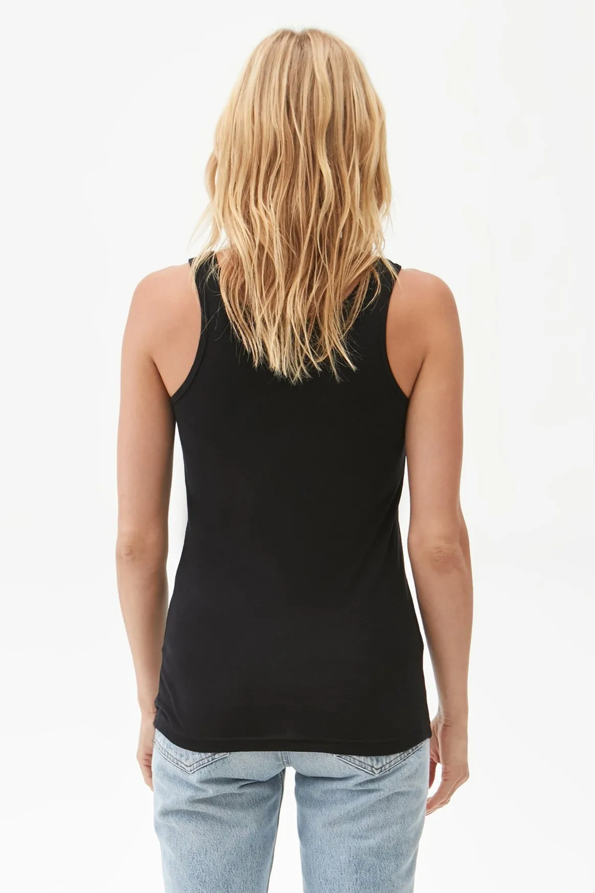 Sarah Boyfriend Tank | Black, White Periwinkle, Lake Casual Basic Wear Retro Style Smart Layering