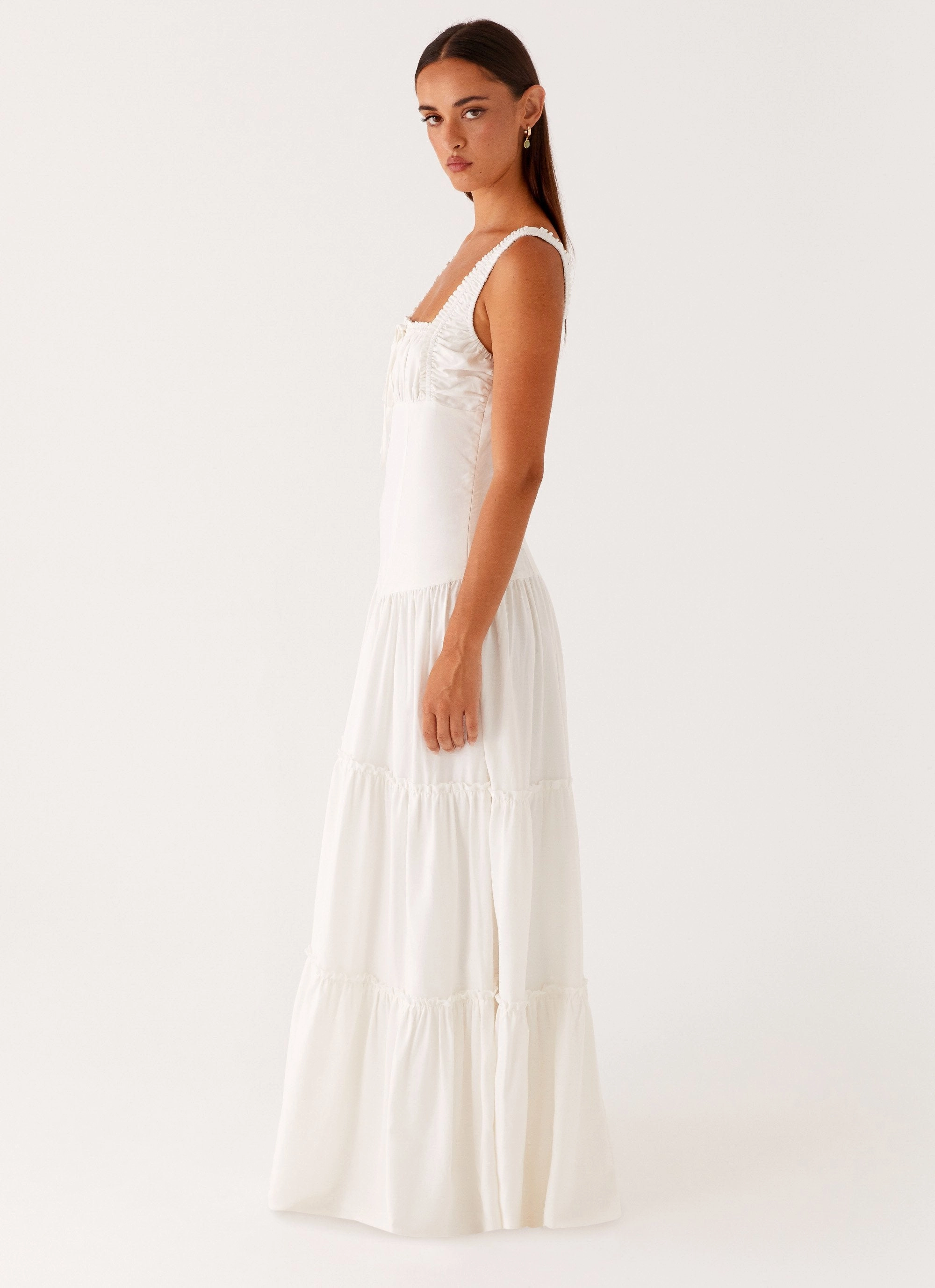 Boat-Neck Calm Touch Esme Maxi Dress - White