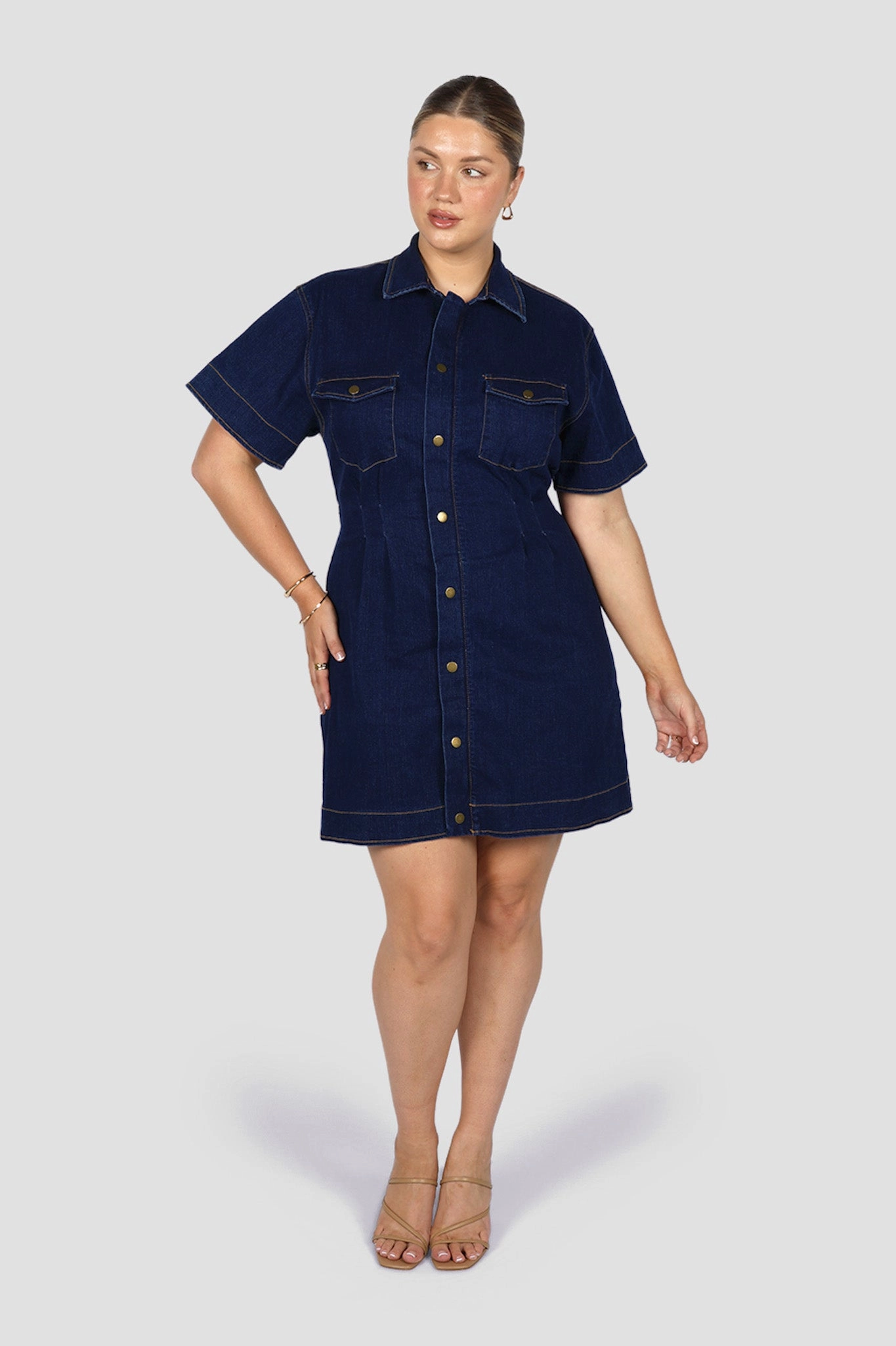SAVEIRA DENIM DRESS MIDNIGHT Light Rhythm Cocktail Ready