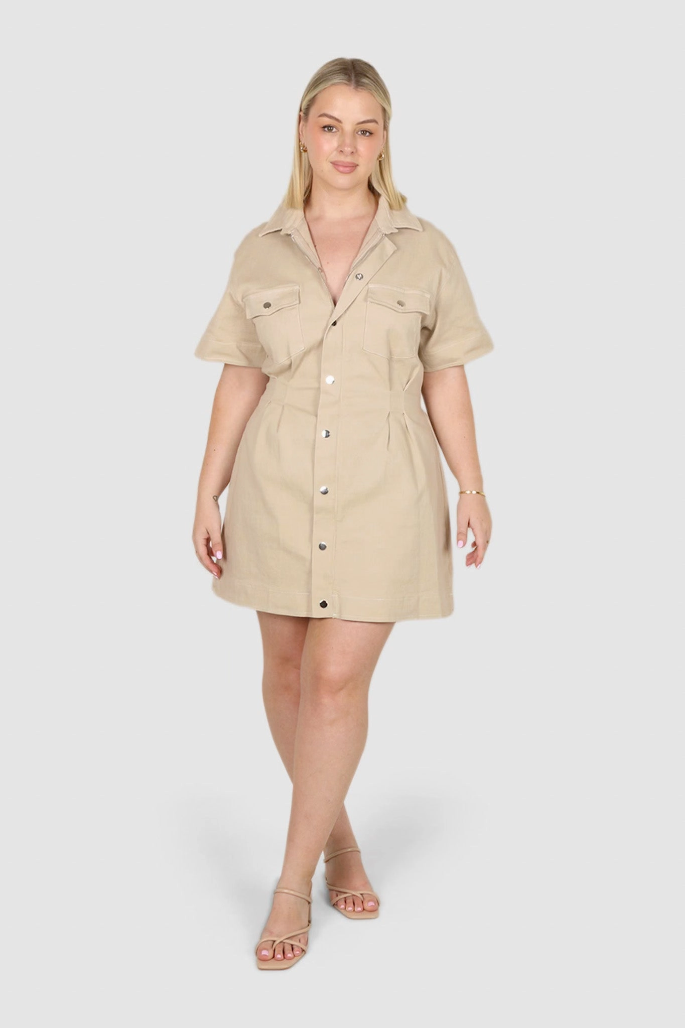 Clean Comfort SAVEIRA DENIM DRESS STONE