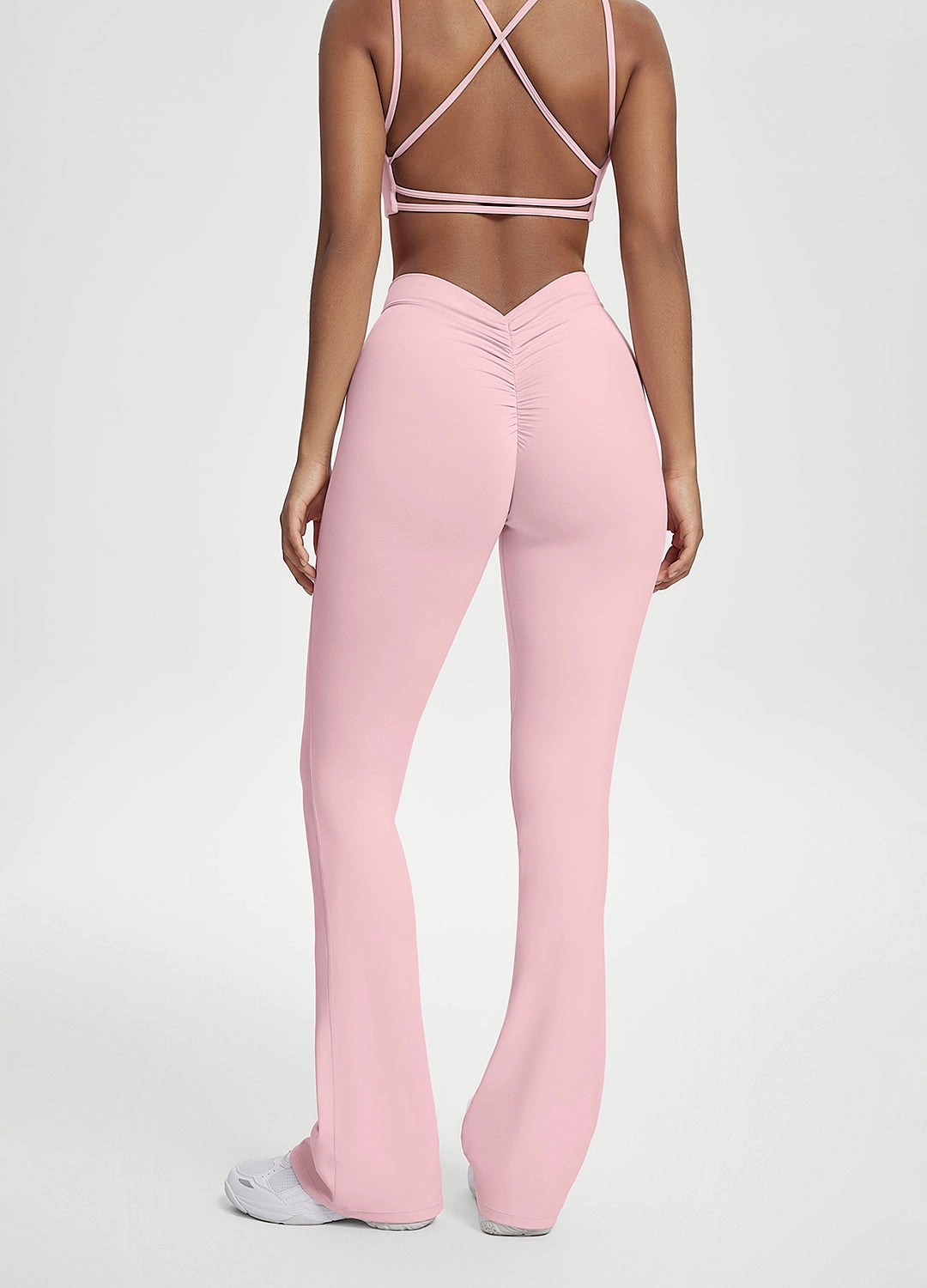 Scrunch Back Flared Leggings Extra Soft Morning Jog Durable Elastic