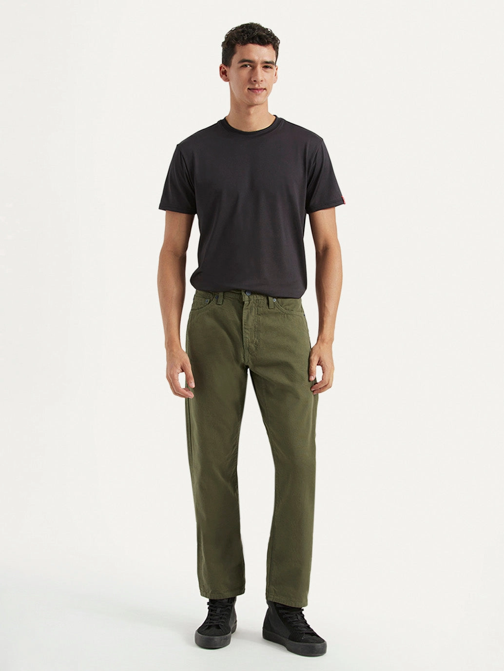 Moisture Lock Technology Men's Redloop 541 Olive Athletic Tapered Fit Mid Rise Selvedge Trousers