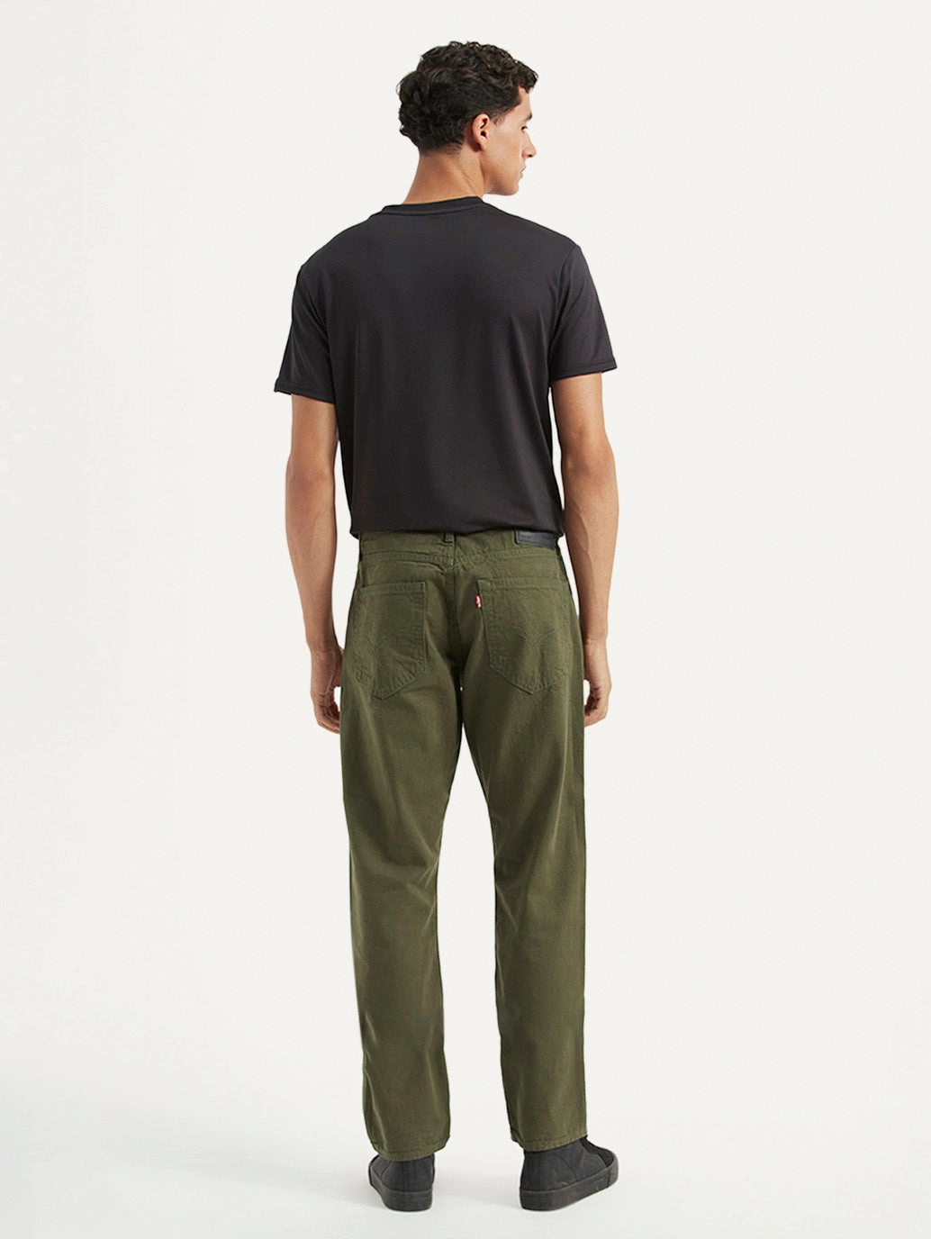 Men's Redloop 541 Olive Athletic Tapered Fit Mid Rise Selvedge Trousers High Rise Design Low Rise Fit