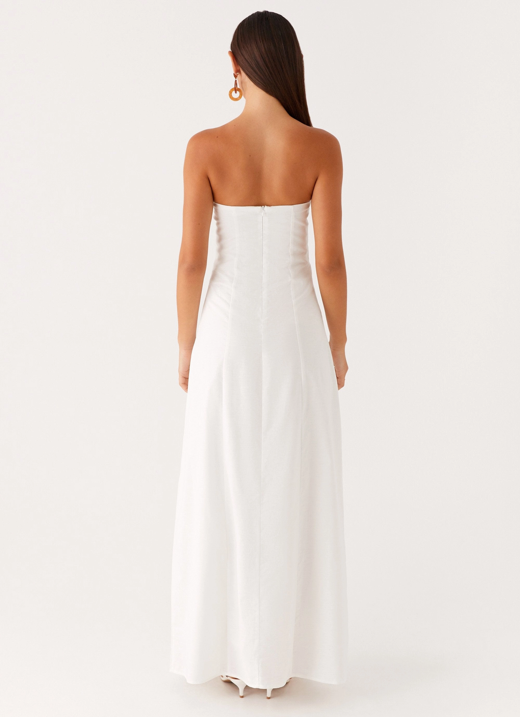 Cruise-Wear Tayla Linen Maxi Dress - White