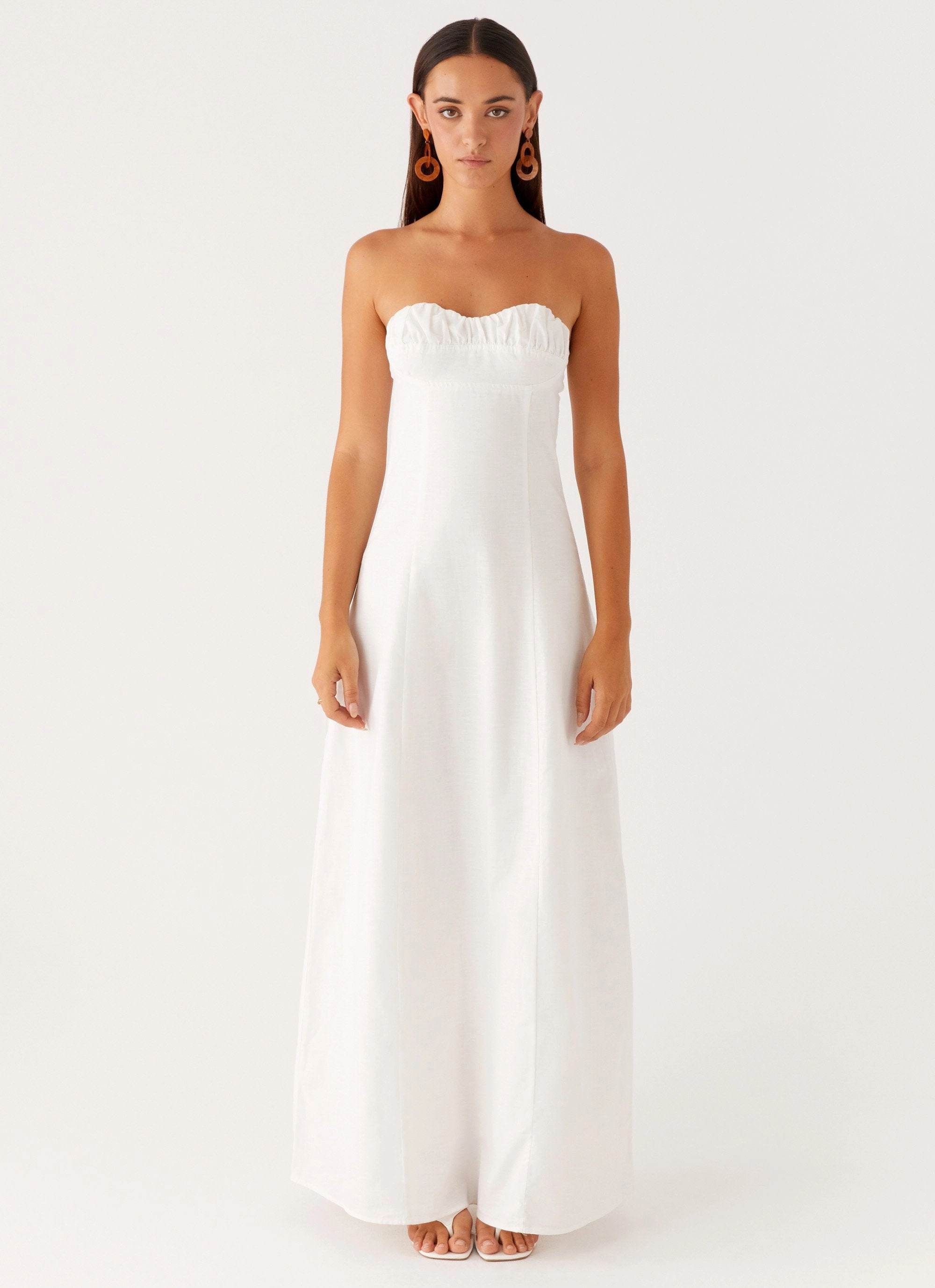 Chic Tailoring Design Tayla Linen Maxi Dress - White