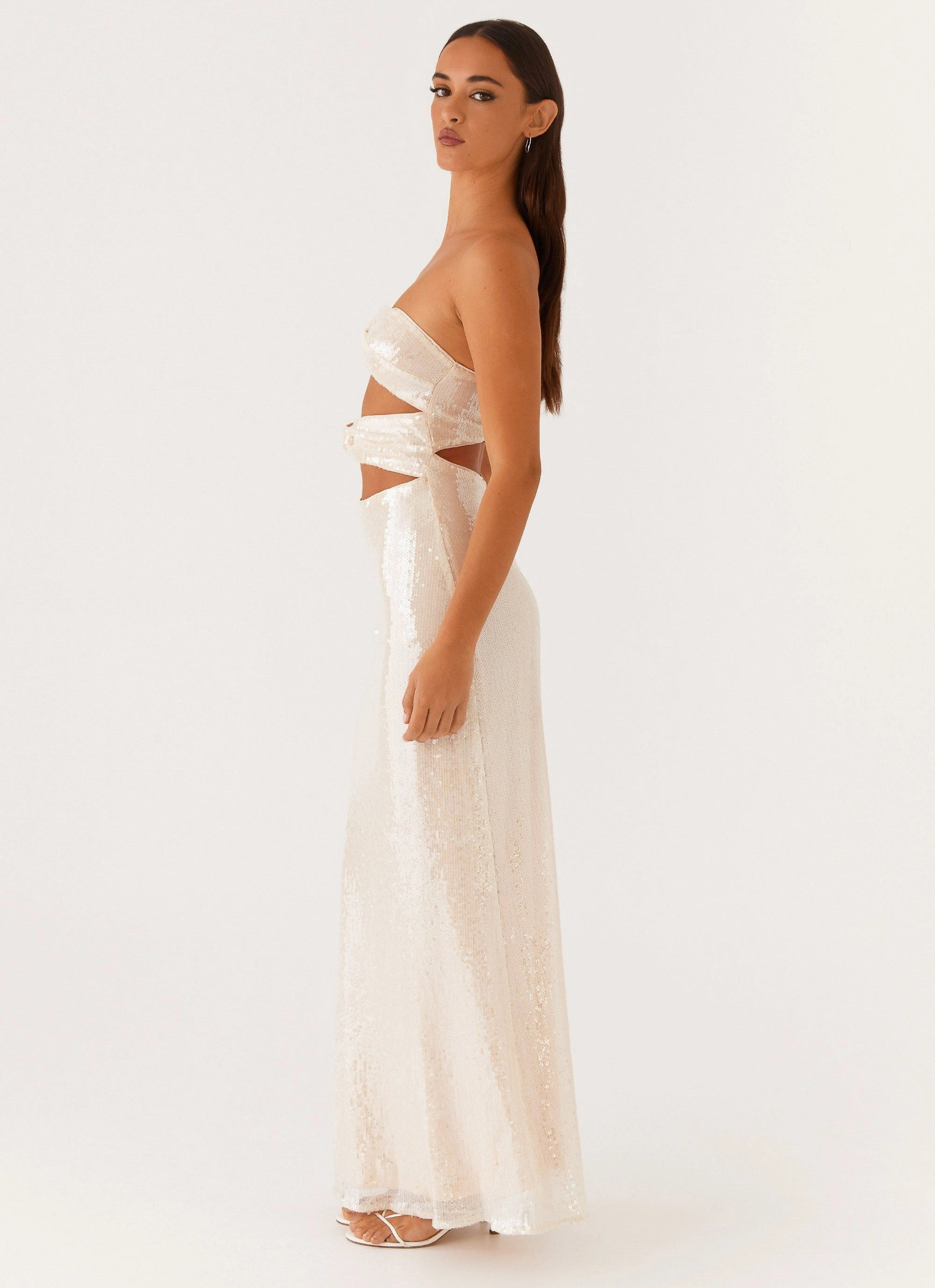 Tailored Layers Tianna Strapless Sequin Maxi Dress - Ivory