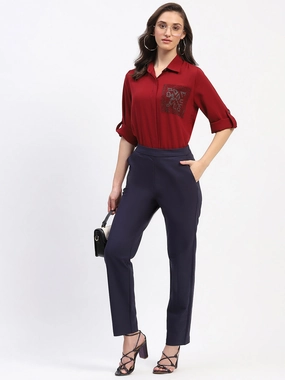 Madame Straight Fit Navy Trousers No Tag Essential Comfort