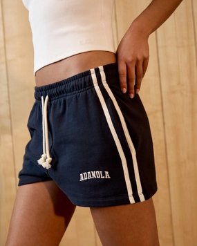 Varsity Loose Fit Sweat Shorts - Midnight Blue/Marshmallow White Odor Lock Technology Dual Zone Ventilation
