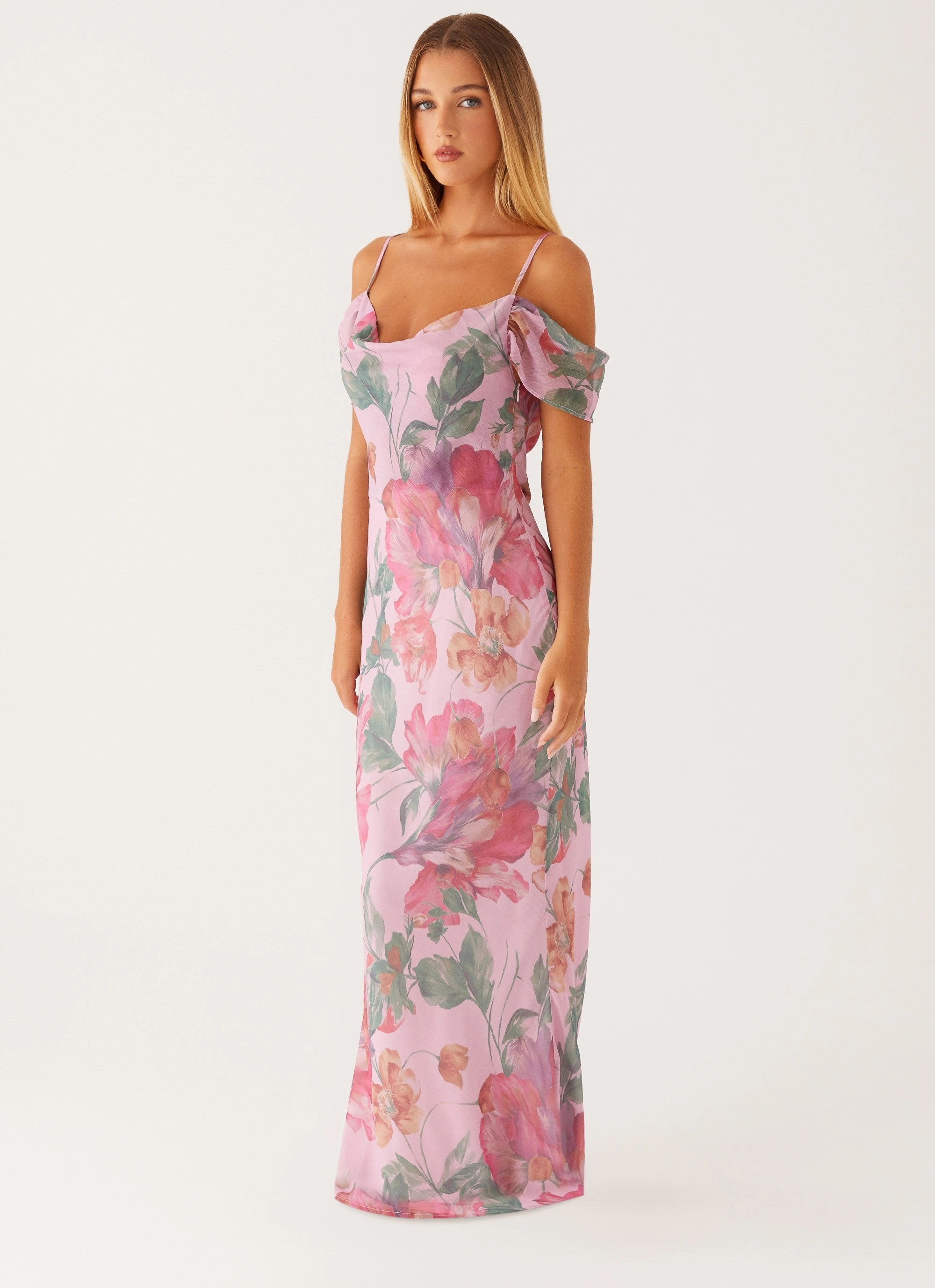 Red-Carpet Seline Maxi Dress - Pink Floral
