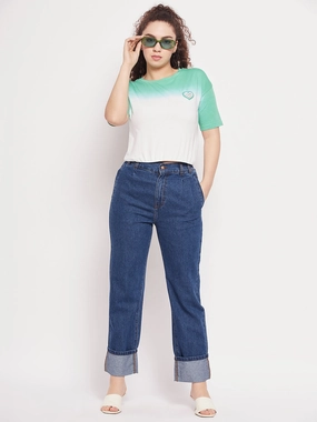 Madame Blue Denim Basic Piece Modern Design