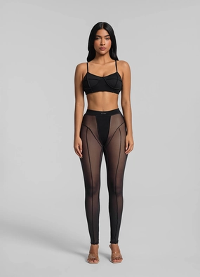 Quick Dry Home Lounge Semi-Sheer High-Rise Leggings