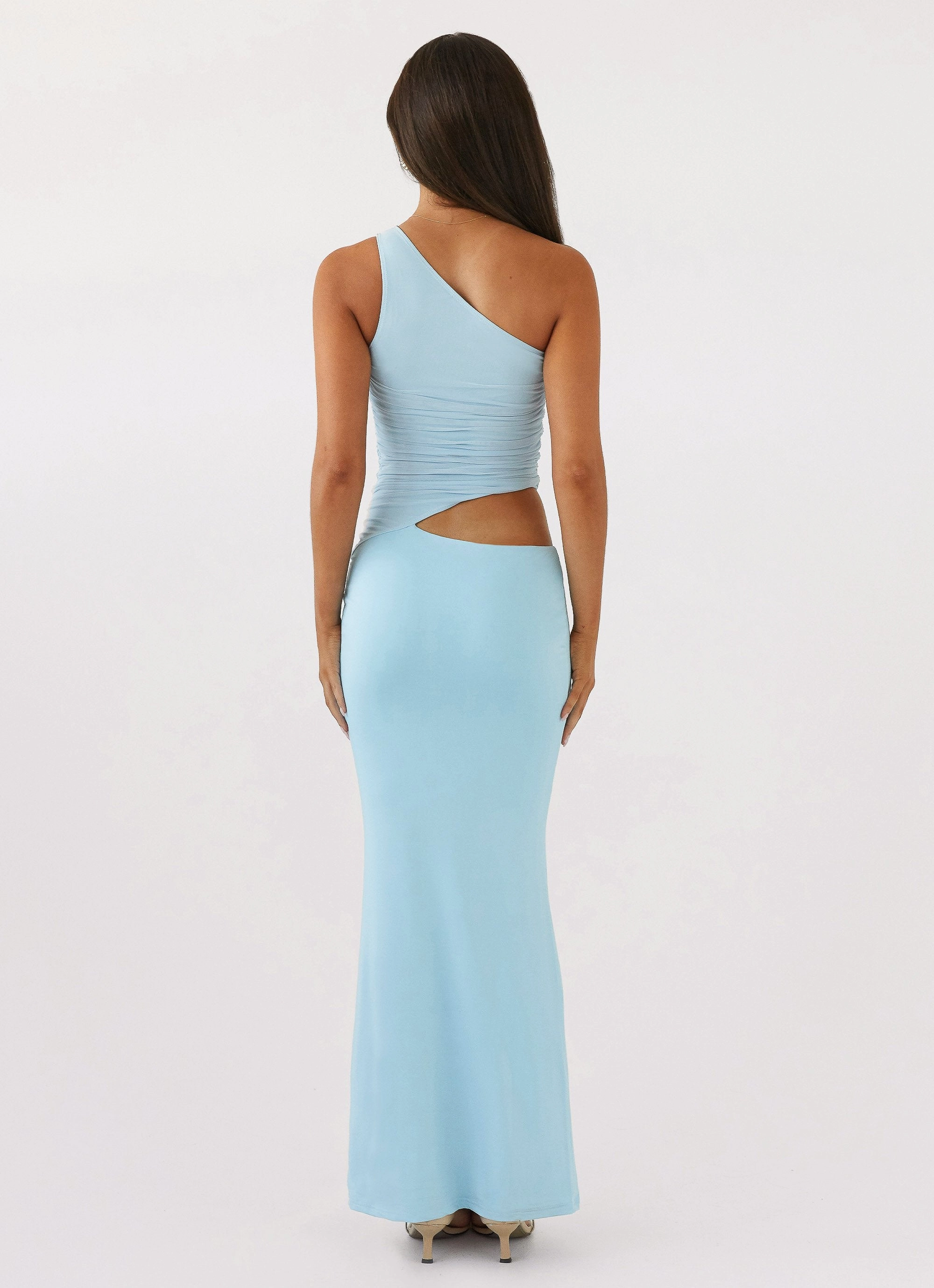 Stylish and Comfortable Photo Light Seranella One Shoulder Maxi Dress - Sky Blue