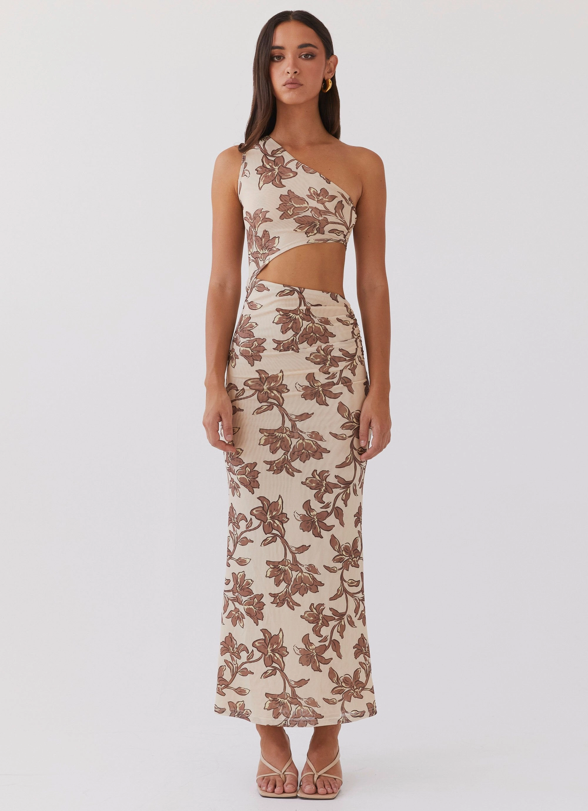 Simple Shape Shadows In The Sun Mesh Maxi Dress - Hazel Bloom