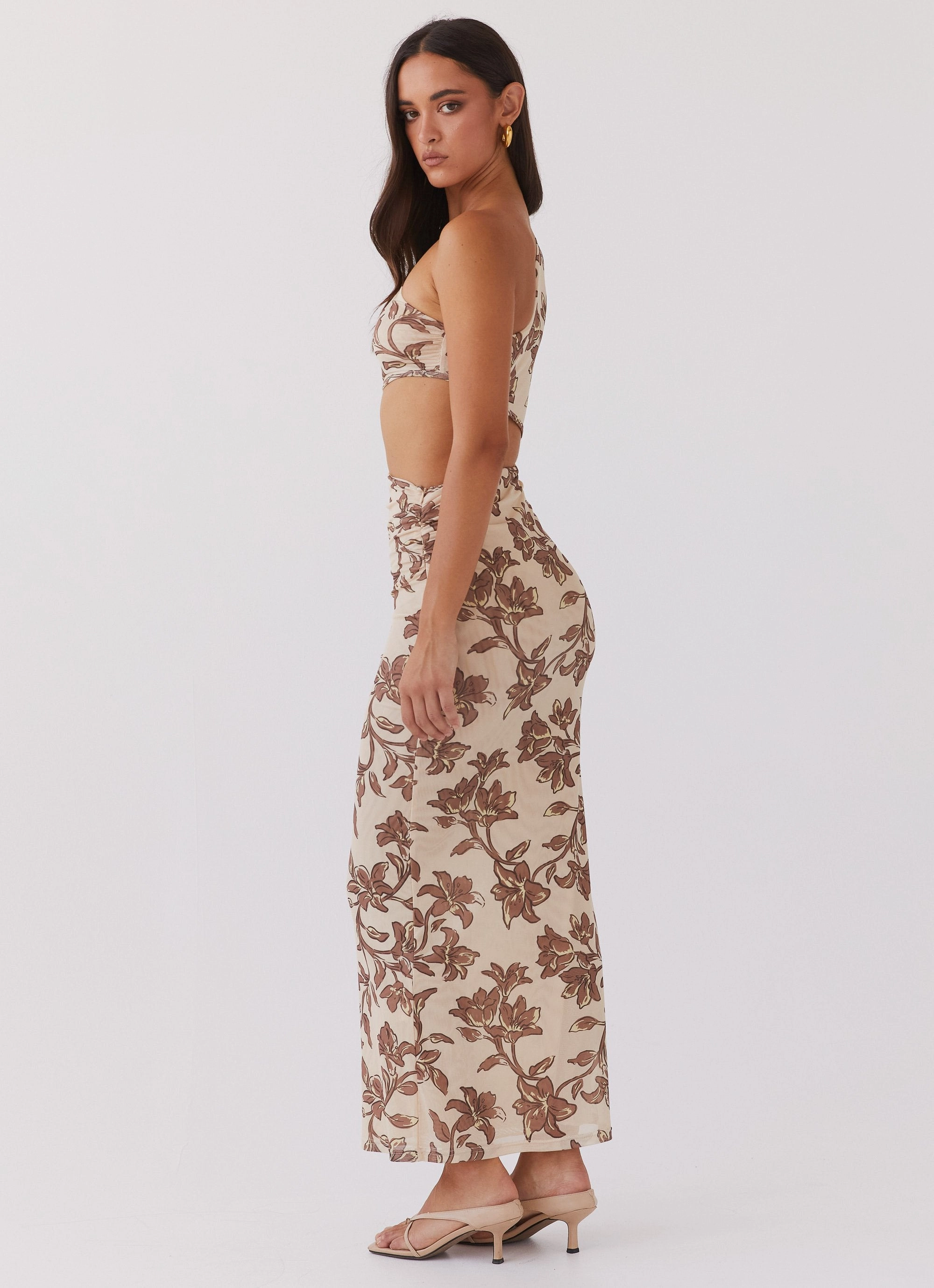 Trend Movement Warranty-Included Shadows In The Sun Mesh Maxi Dress - Hazel Bloom