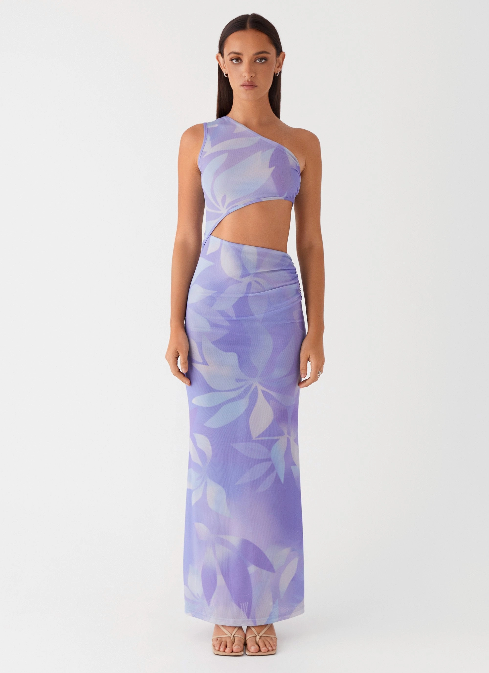 Shadows In The Sun Mesh Maxi Dress - Purple Rain Back Glow