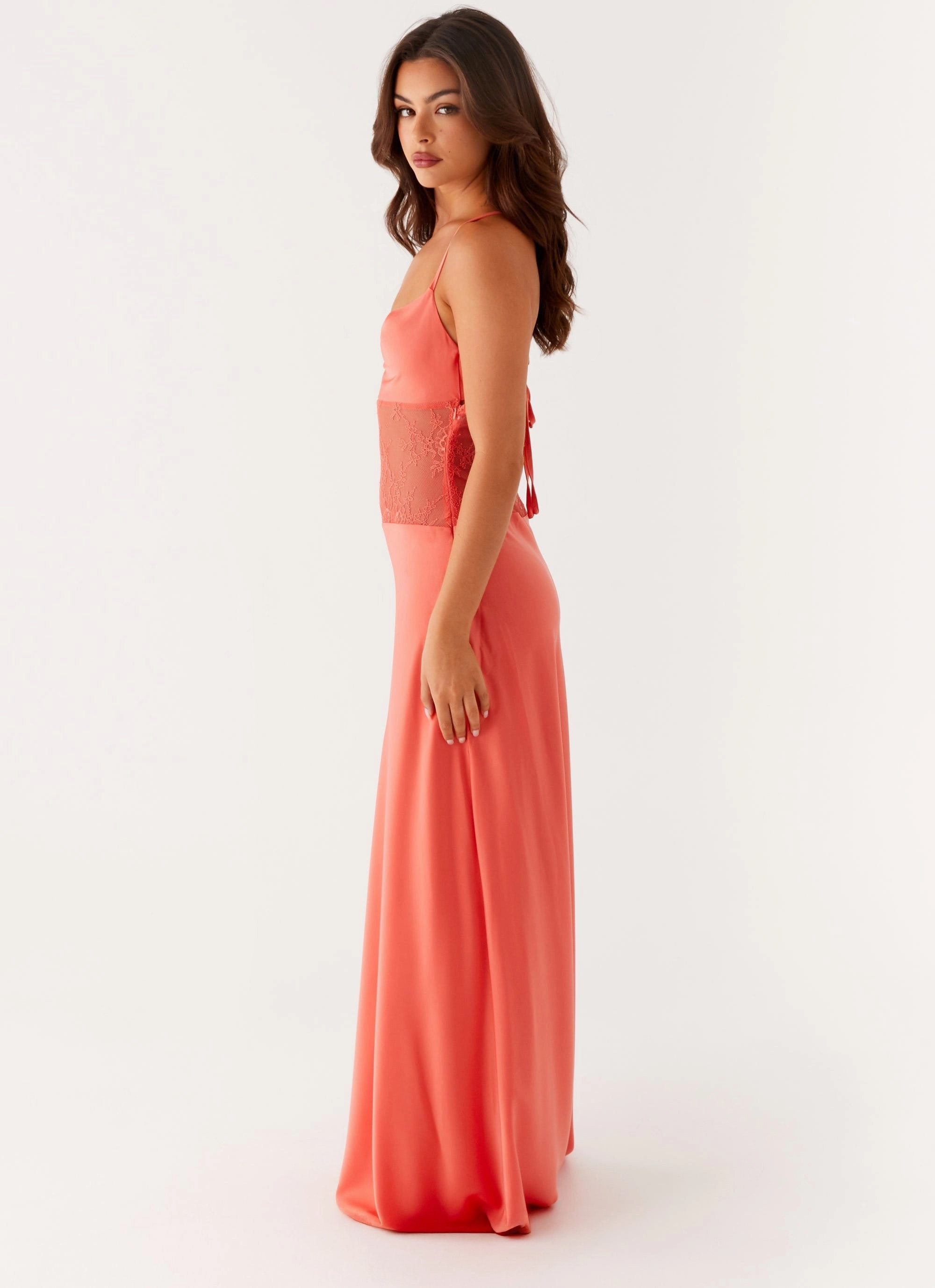 Shae Maxi Dress - Tangerine High-Low-Hem