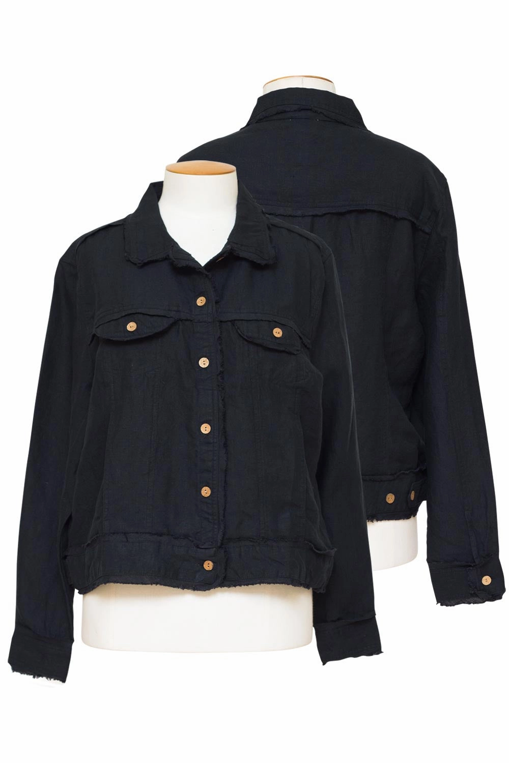 Shanty - SH431 Monza Jacket Black Double Layered Fabric Convertible 2 In 1 Function