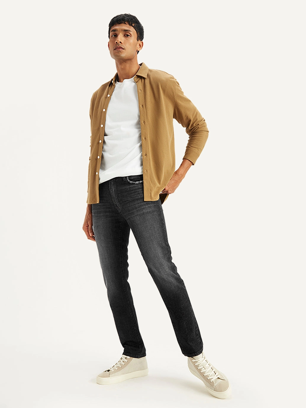 Men's 511 Black Slim Fit Mid Rise Jeans Versatile Wear Neutral Autumn Days