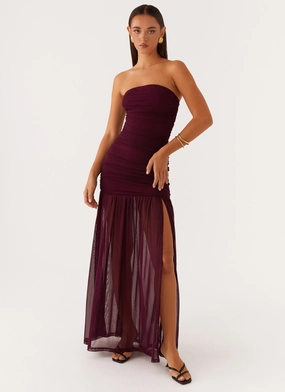 Adjustable-Straps Savaya Maxi Dress - Mulberry