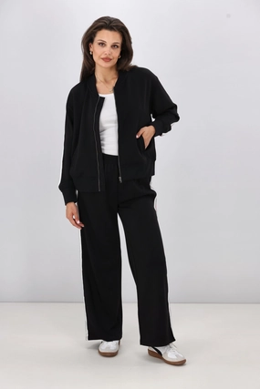 Shine On Label Maddie Bomber Jacket Black Stretch Comfort