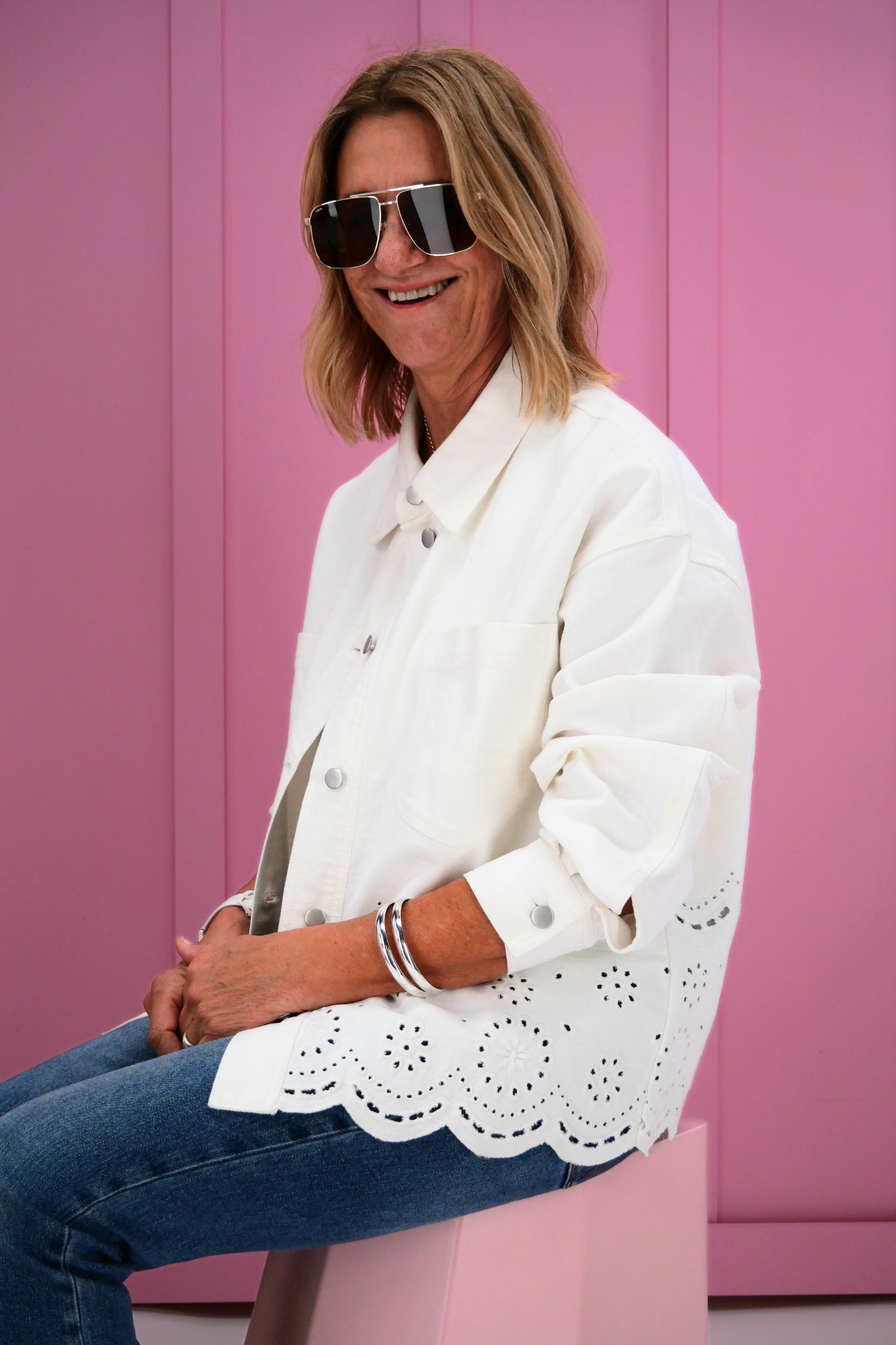 Heat Retention Layer Shine On Label Zariyah Embroidered Shacket Natural