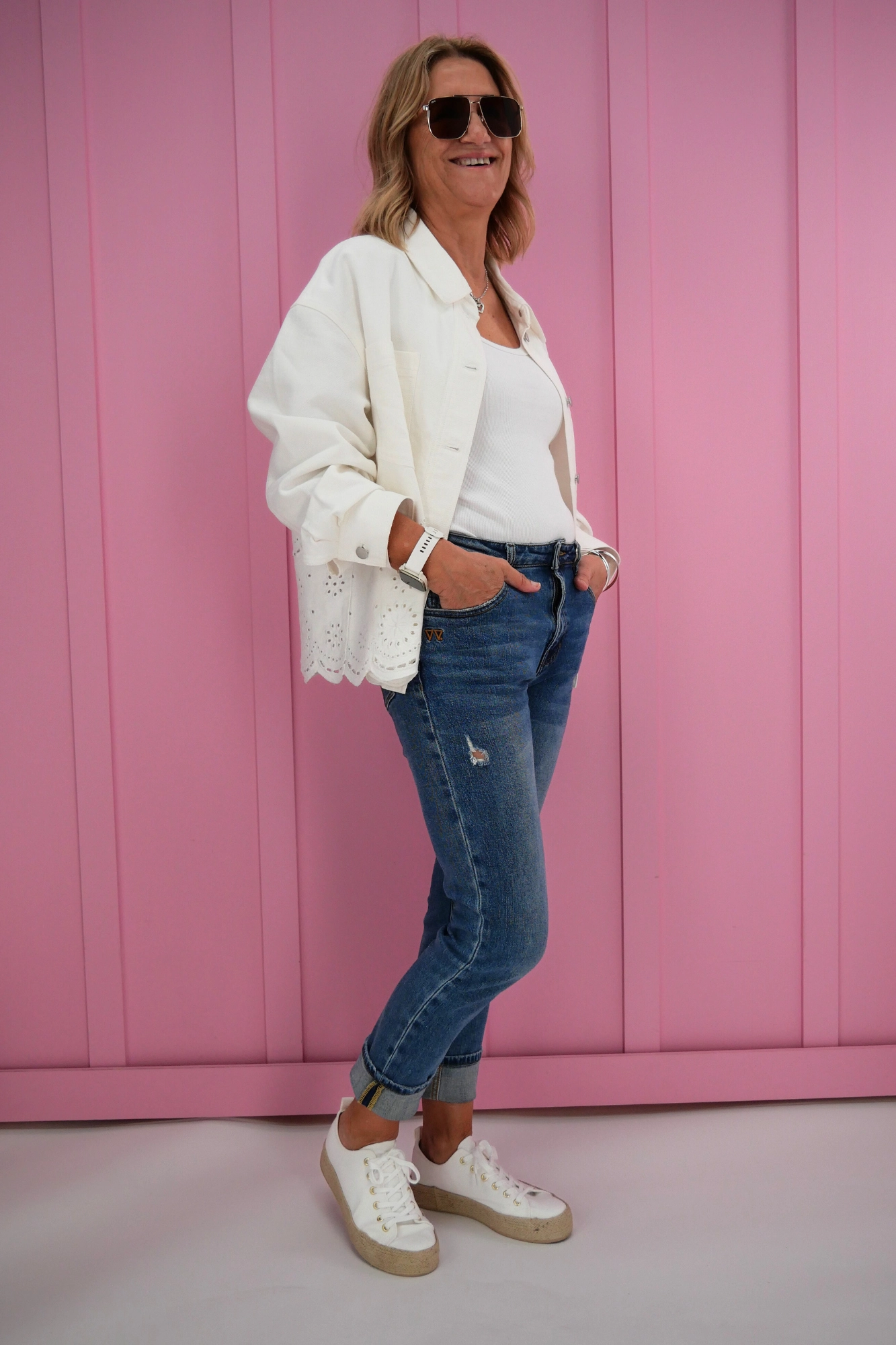 Shine On Label Zariyah Embroidered Shacket Natural Travel Functional Wear Lightweight Comfort