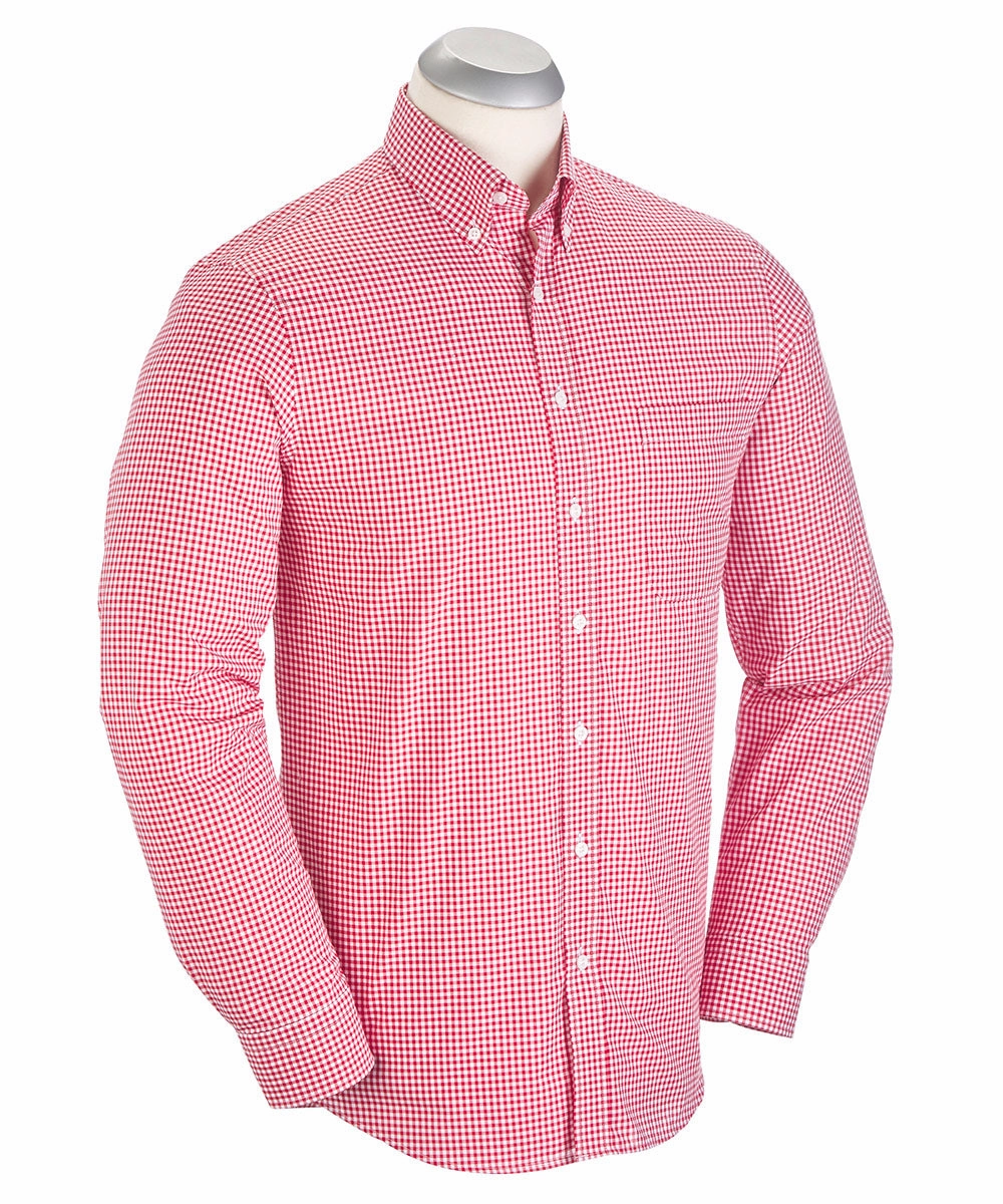Signature 100% Cotton Gingham Long Sleeve Sport Shirt Trendy Outfit Holiday Gift