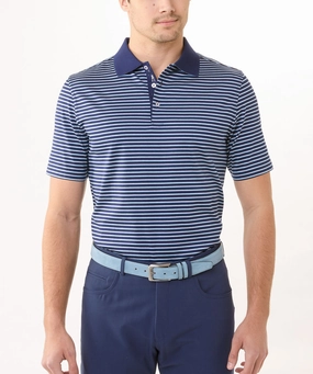 Signature 100% Mercerized Cotton Robson Stripe Polo Shirt Weekend Ready
