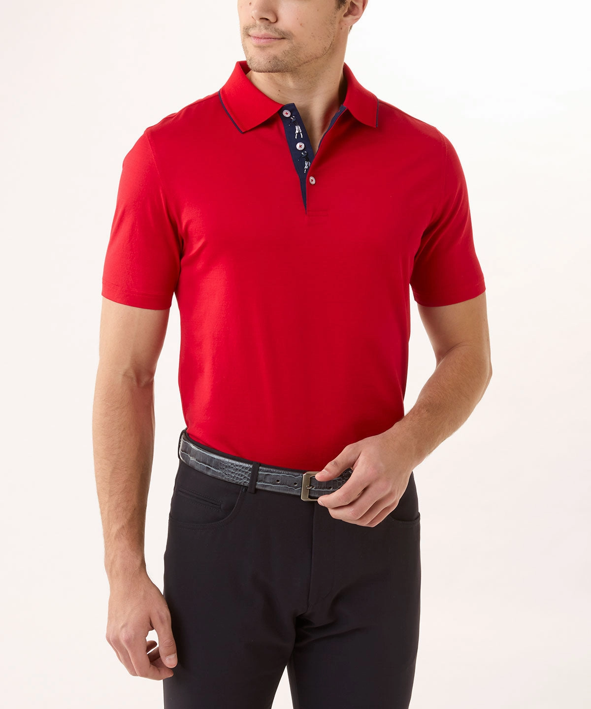 cotton shirt Sweat Resistant Lining Signature 100% Mercerized Cotton Solid Polo Shirt with Tipping