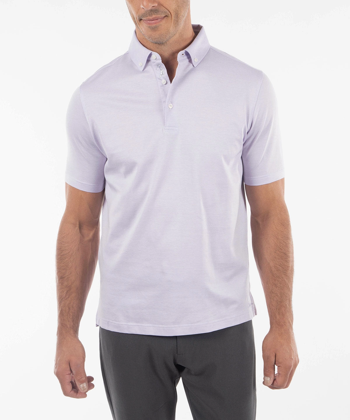 Signature Cotton Knit Short-Sleeve Button-Down Collar Polo Active Fit