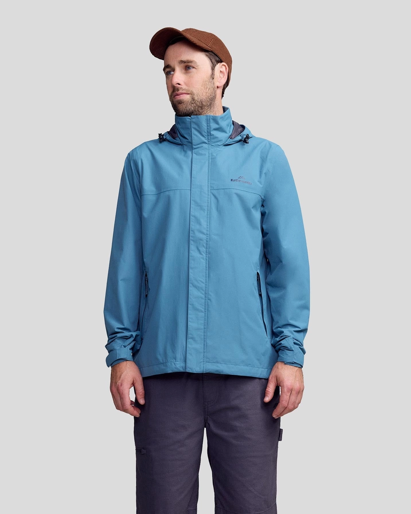Ripstop Fabric Technology Comfortable Feel Men's Andulo Rain Jacket v3 - Washed Blue