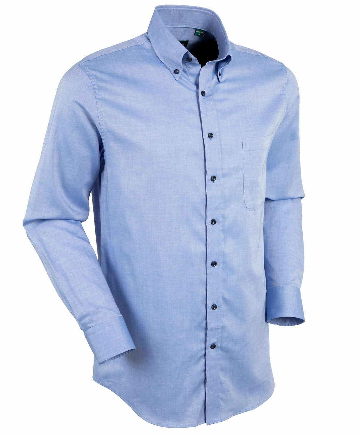 Signature Oxford Long Sleeve Sport Shirt with Contrast Buttons - Trim Fit Vibrant Colors Streamlined Design