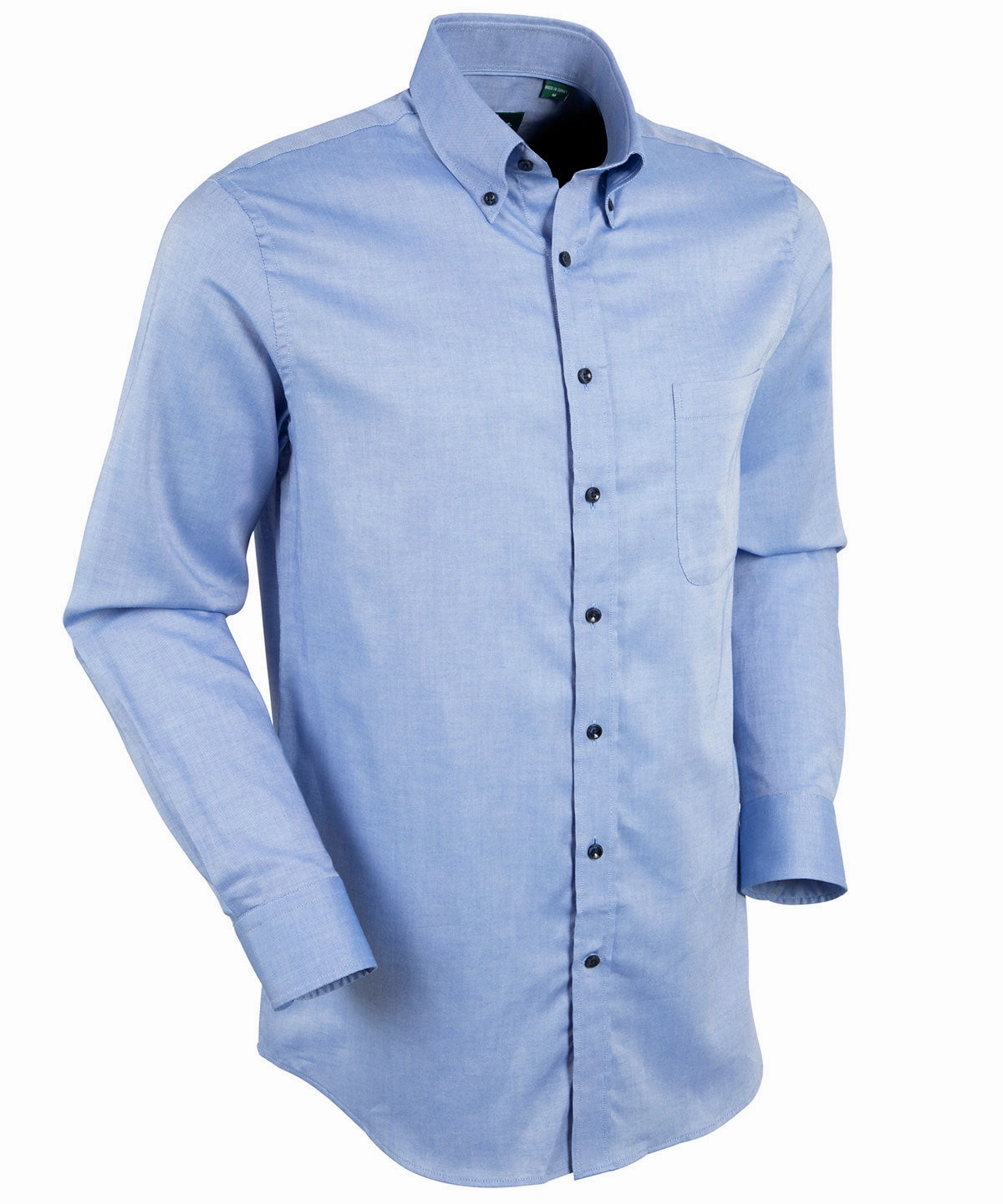 Signature Oxford Long Sleeve Sport Shirt with Contrast Buttons - Trim Fit Fashion Choice On-The-Go Style