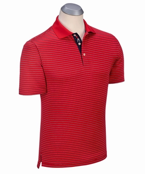 Signature Pisano Stripe 100% Mercerized Cotton Short Sleeve Polo Shirt Timeless Shirt Refined Layer