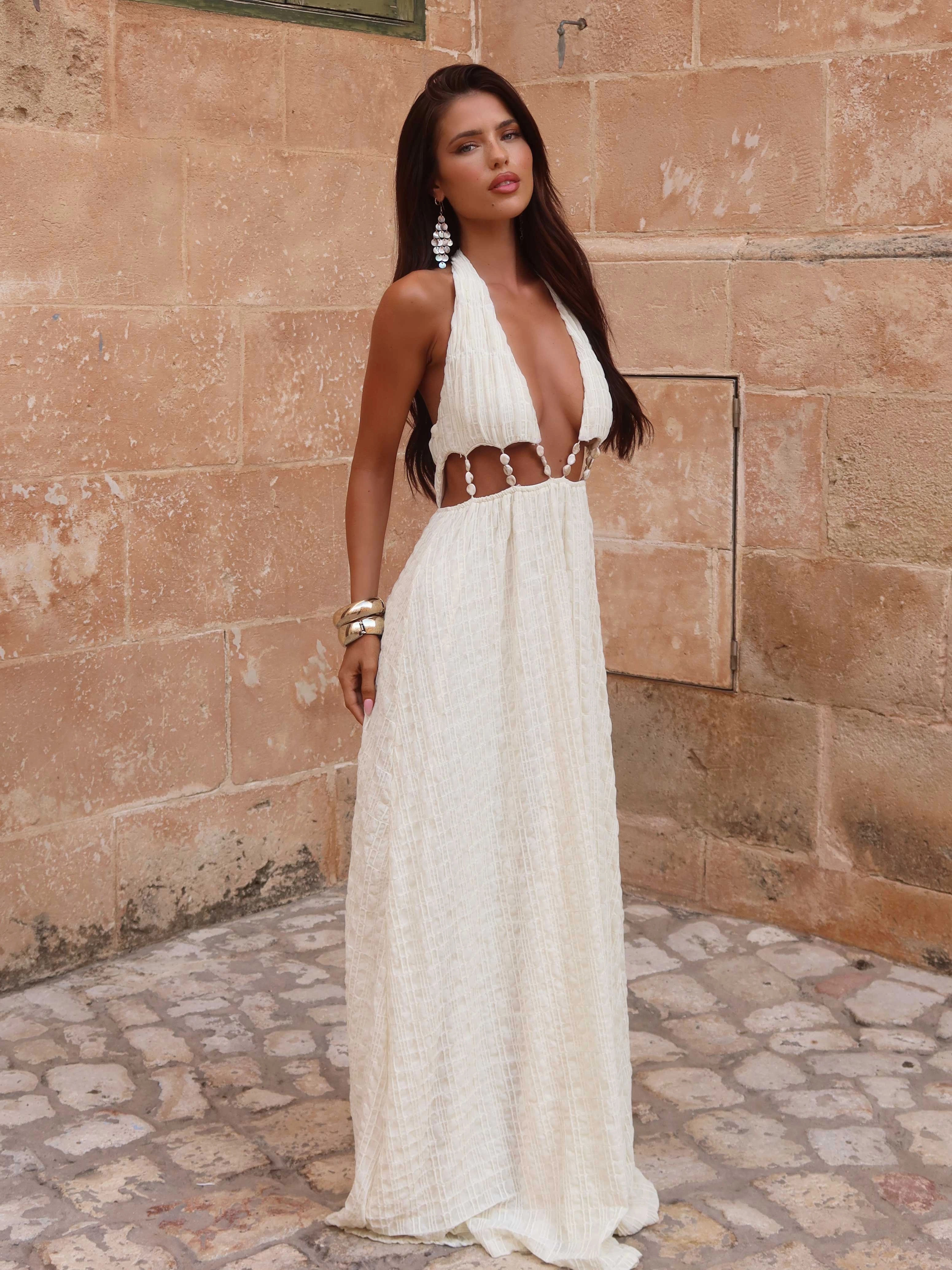 Love Blend Casual day-to-night piece SILVIAE MAXI DRESS WHITE
