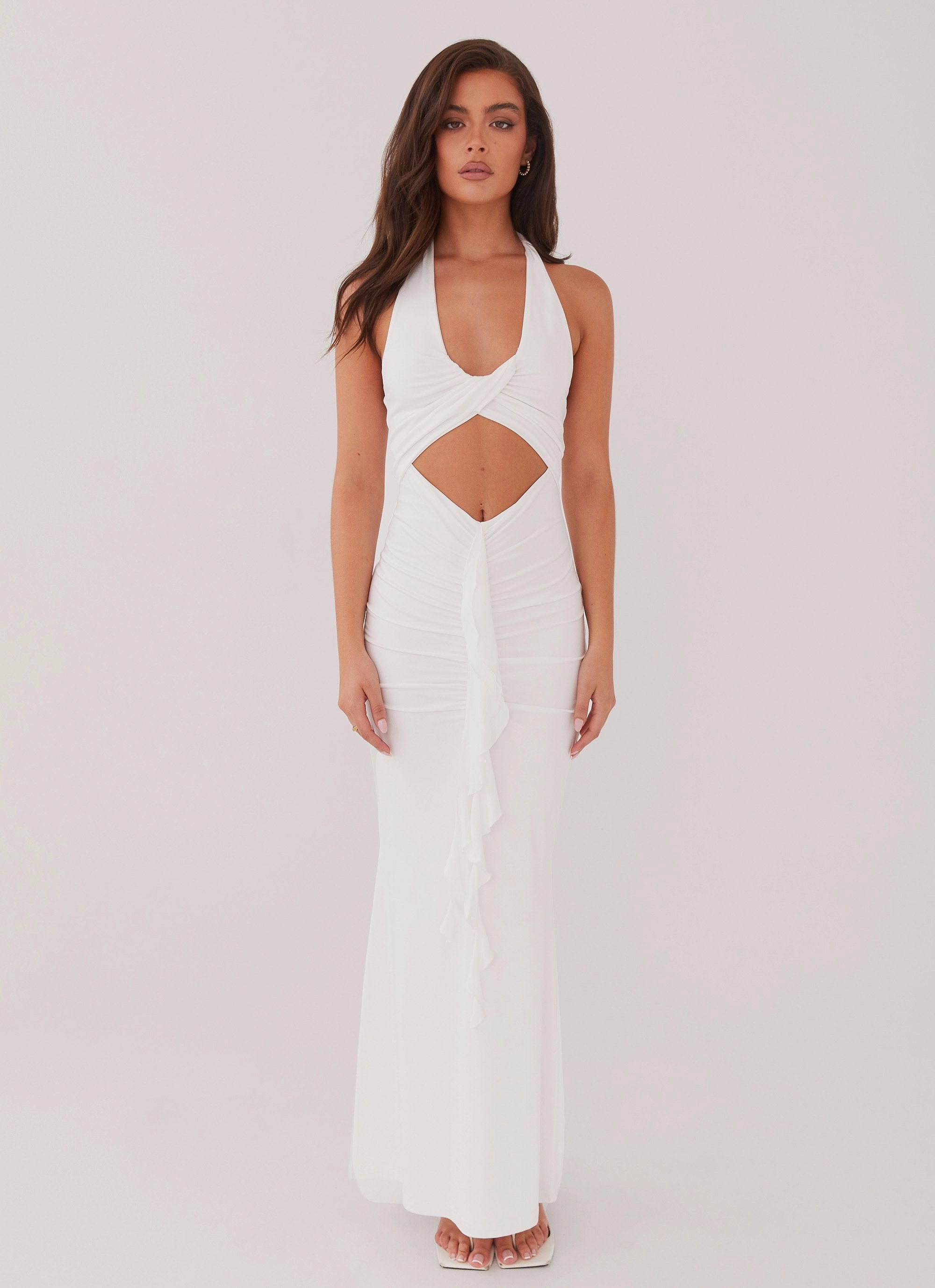 Sharp Finish Allanna Frill Maxi Dress - White