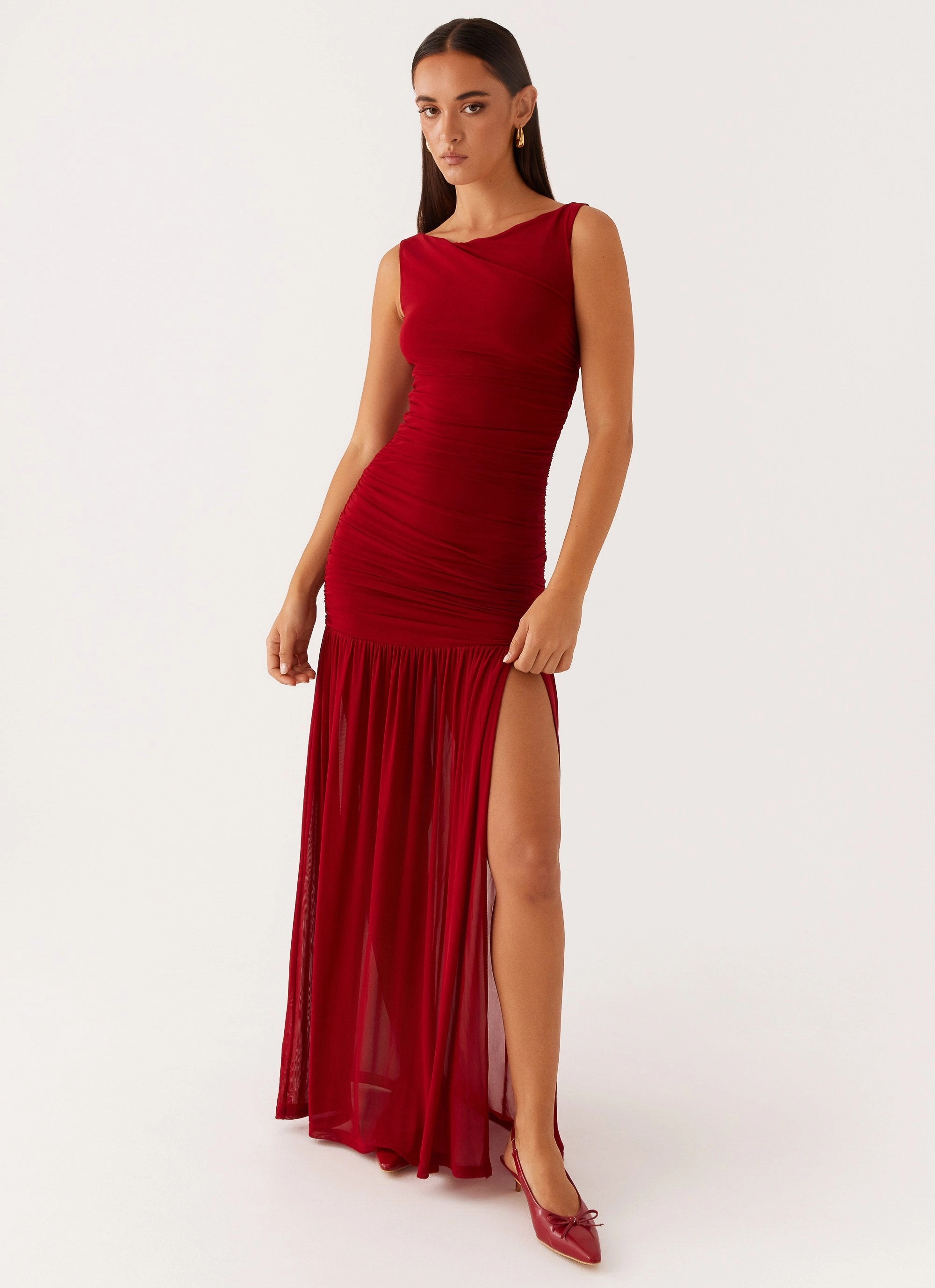 Manon Maxi Dress - Red Easy Look