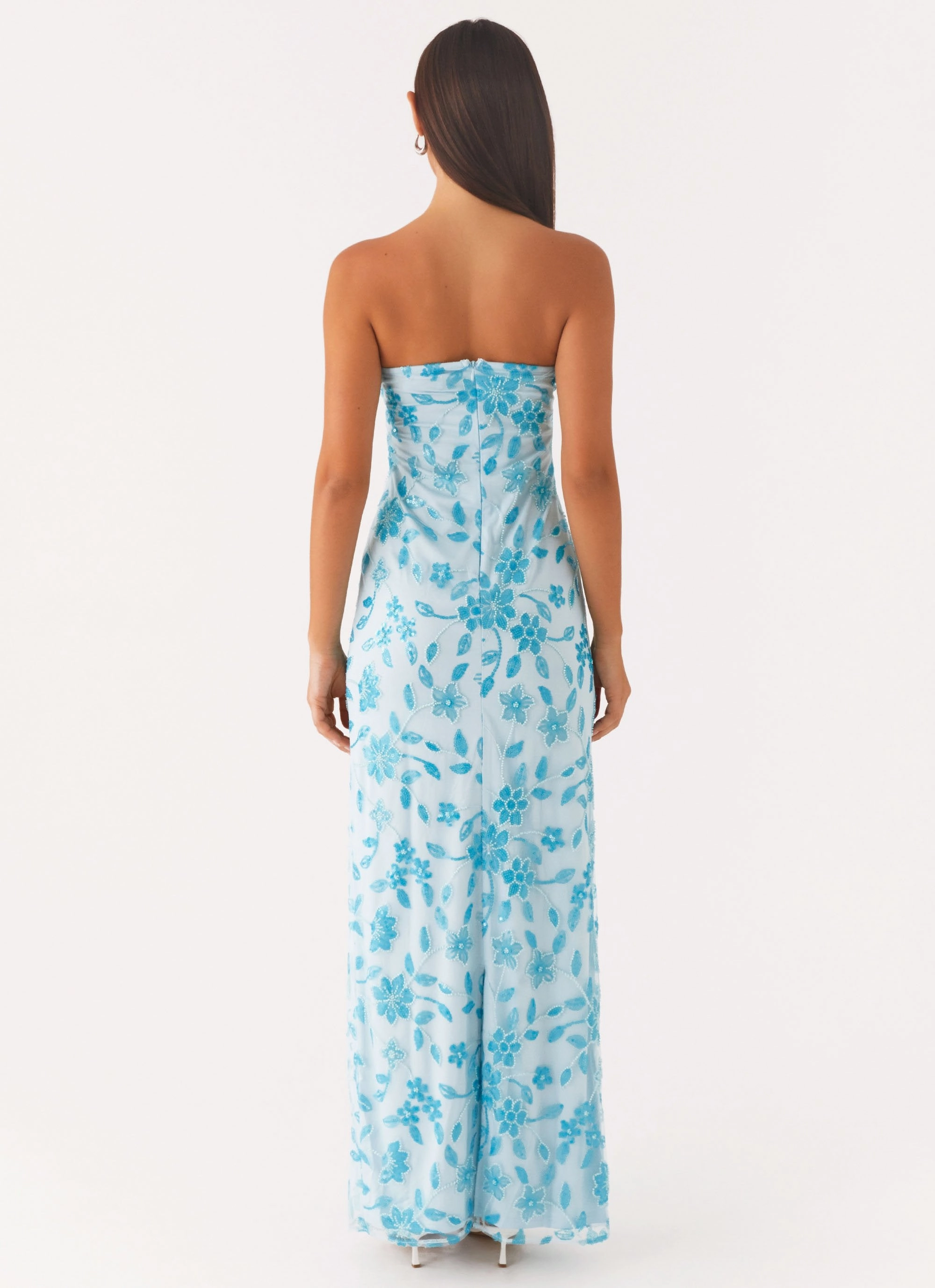 Prism Beaded Maxi Dress - Blue Back-Pocket Artistic Flair