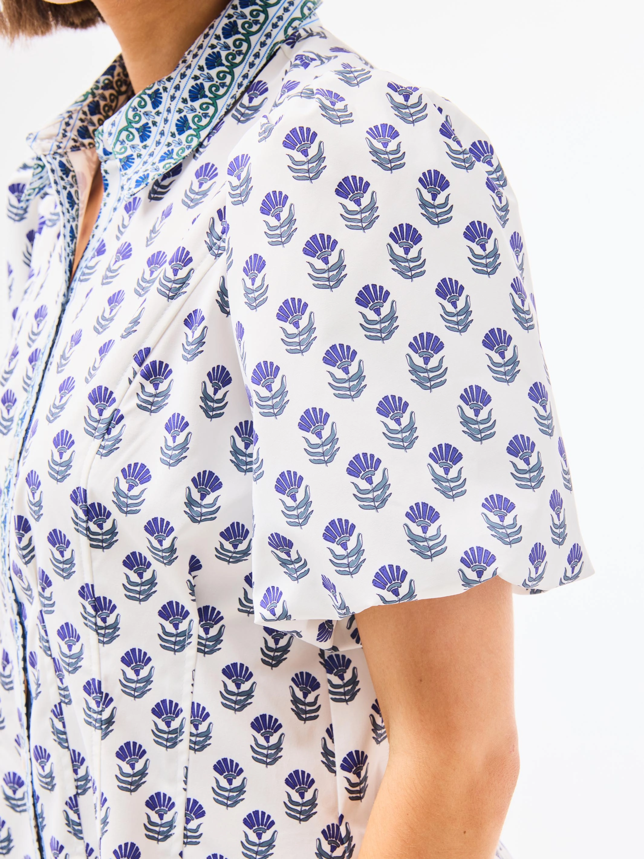 FINAL SALE - Rory Dress | Floral Foulard Navy FlexibleClosure Soft Volume
