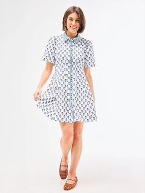 Sleek Motion Straight-Cut FINAL SALE - Rory Dress | Floral Foulard Navy