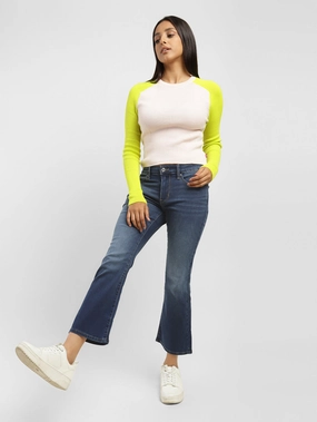 Shopping Day Street Fashion Textured Morning Stroll Sustainable Classic Women's 715 Blue Flared Fit Mid Rise Jeans