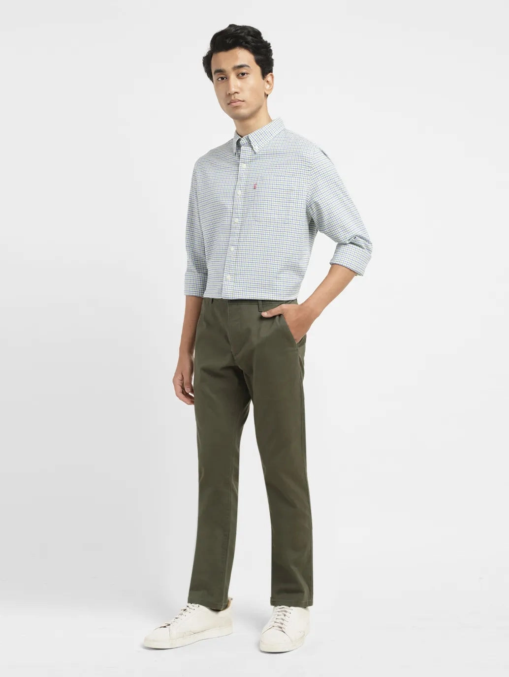 Men's 511 Dark Green Slim Fit Chinos Mesh Panel