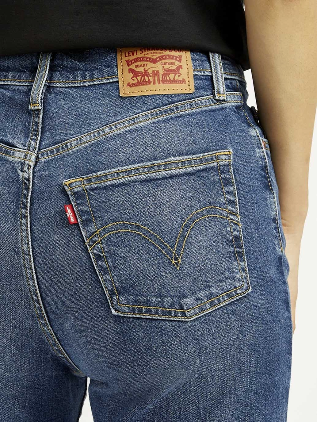 Women's Blue Ribcage Bell Bottom Wide Leg Fit Mid Rise Jeans Core Fit Day Off Fit