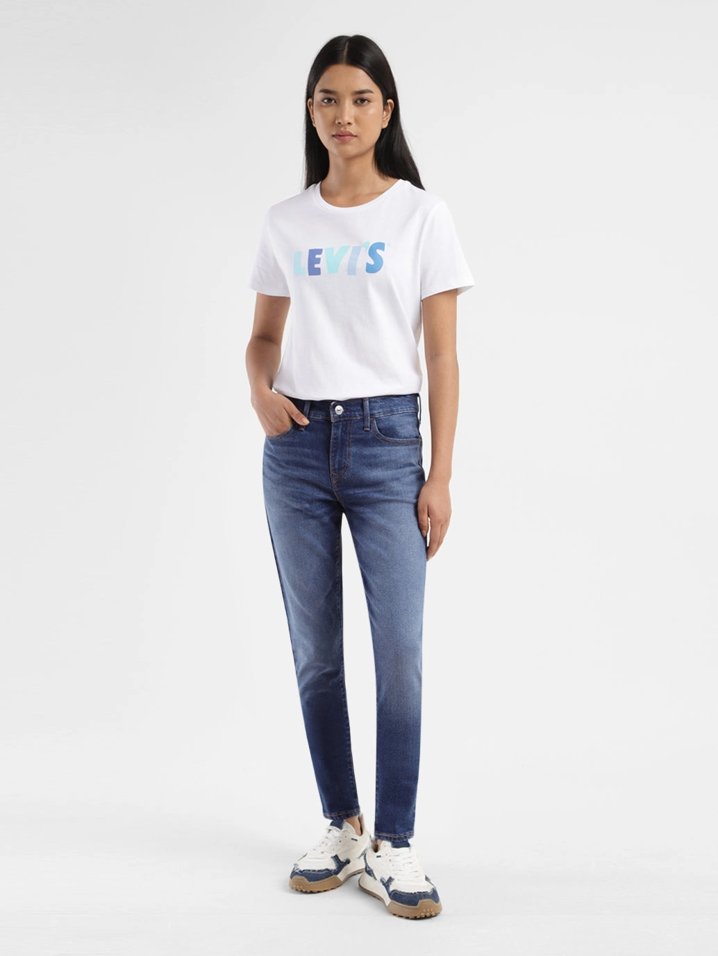 Laidback Style Nature Lover Party Look Women's 710 Blue Skinny Fit Mid Rise Jeans