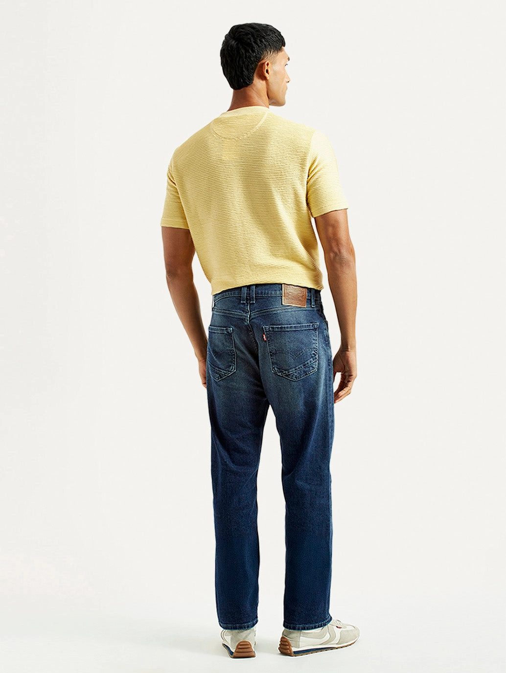 Travel Essential Men's 555 Blue Relaxed Straight Fit Mid Rise Jeans