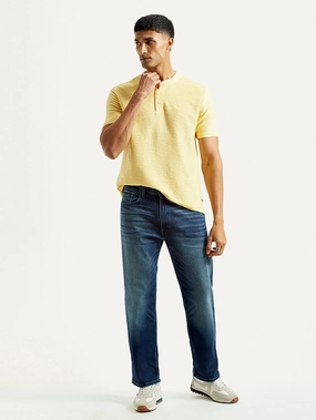 Basic Necessity Multi Season Piece Men's 555 Blue Relaxed Straight Fit Mid Rise Jeans