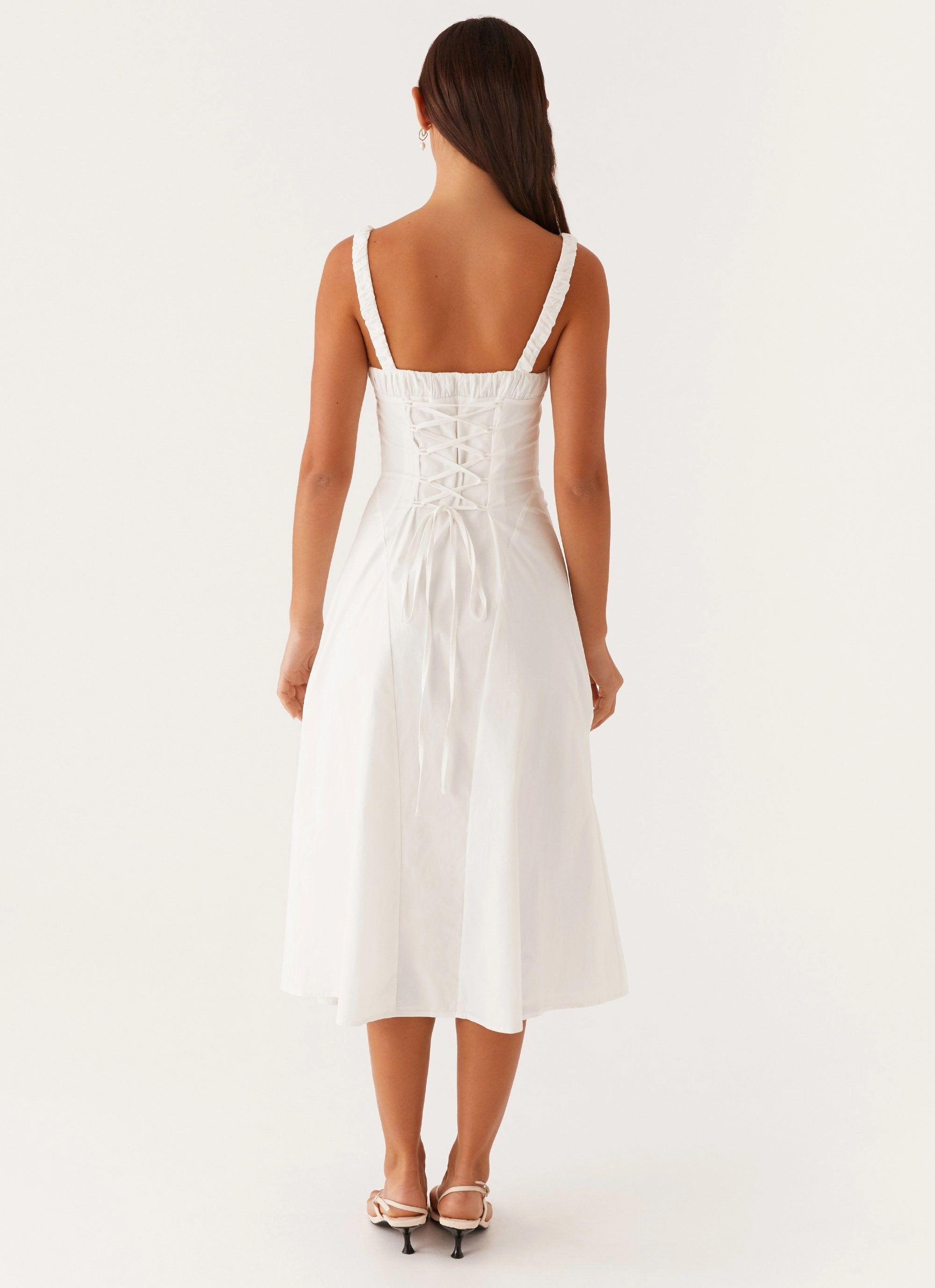 Enola Midi Dress - White Cool Finish Movement Friendly
