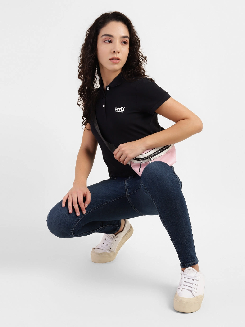 Flexible Knee Panels Organic Cotton Material Women's 710 Blue Skinny Fit Mid Rise Jeans